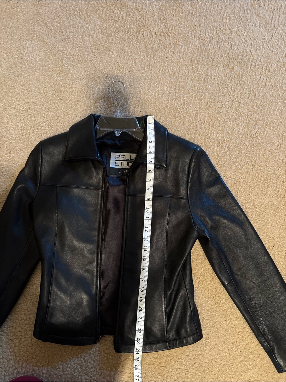 Pelle Studio Wilsons Black Leather Jacket Womens Fitted Zip Moto Blazer - Picture 10 of 13